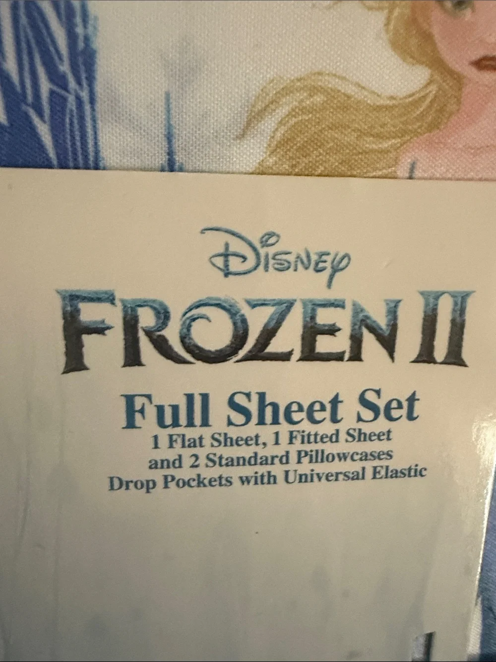 Disney Frozen II White and Blue Full Sheet Set